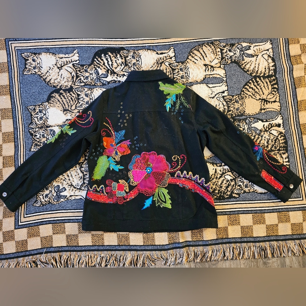 Laura Ashley Shacket Button-Down Top Patchwork Fl… - image 4